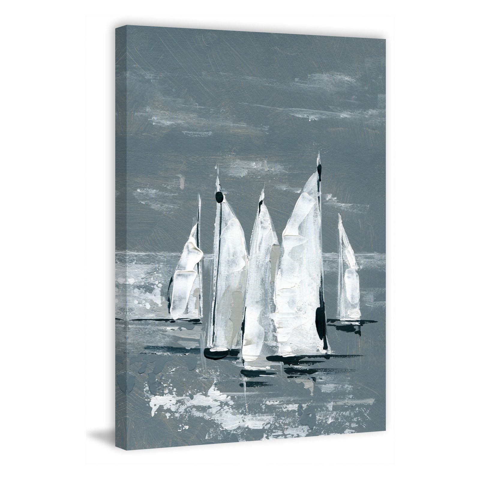 Marmont Hill White Sailboats Canvas Wall Art Walmart Com Walmart Com