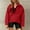 Red, variant on UTSJKR Women’s Lightweight Fleece Pullover Jacket Cropped Fall Winter Fuzzy Sherpa Jacket Sweatshirt Coat with Pockets Red XL