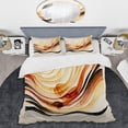 thumbnail image 2 of Designart "Abstract Waves in Burnt Orange IV" Modern Bedding Covert Set - Abstract Minimalism Orange Abstract Bed Set With 2 Shams, 2 of 6