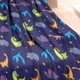 thumbnail image 3 of DarkBlue Dinosaurs with Shapes Pattern Blanket,Comfortable Soft Flannel Throw Blanket,All Season,Warm Lightweight Blankets for Sofa Bed Couch Living Room Chair,30"x40", 3 of 4