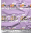 thumbnail image 1 of Soimoi Viscose Chiffon Fabric Floral,Clouds & Cat Kids Print Fabric by The Yard 42 Inch Wide, 1 of 1