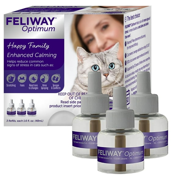 FELIWAY Optimum, Enhanced Calming Pheromone 30-day Refill 3 Pack