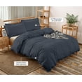 thumbnail image 5 of Ruvanti King Size Cotton Duvet Cover Set - Dark Grey, 3 Pieces with Button Closure,106x96 inches, 5 of 7