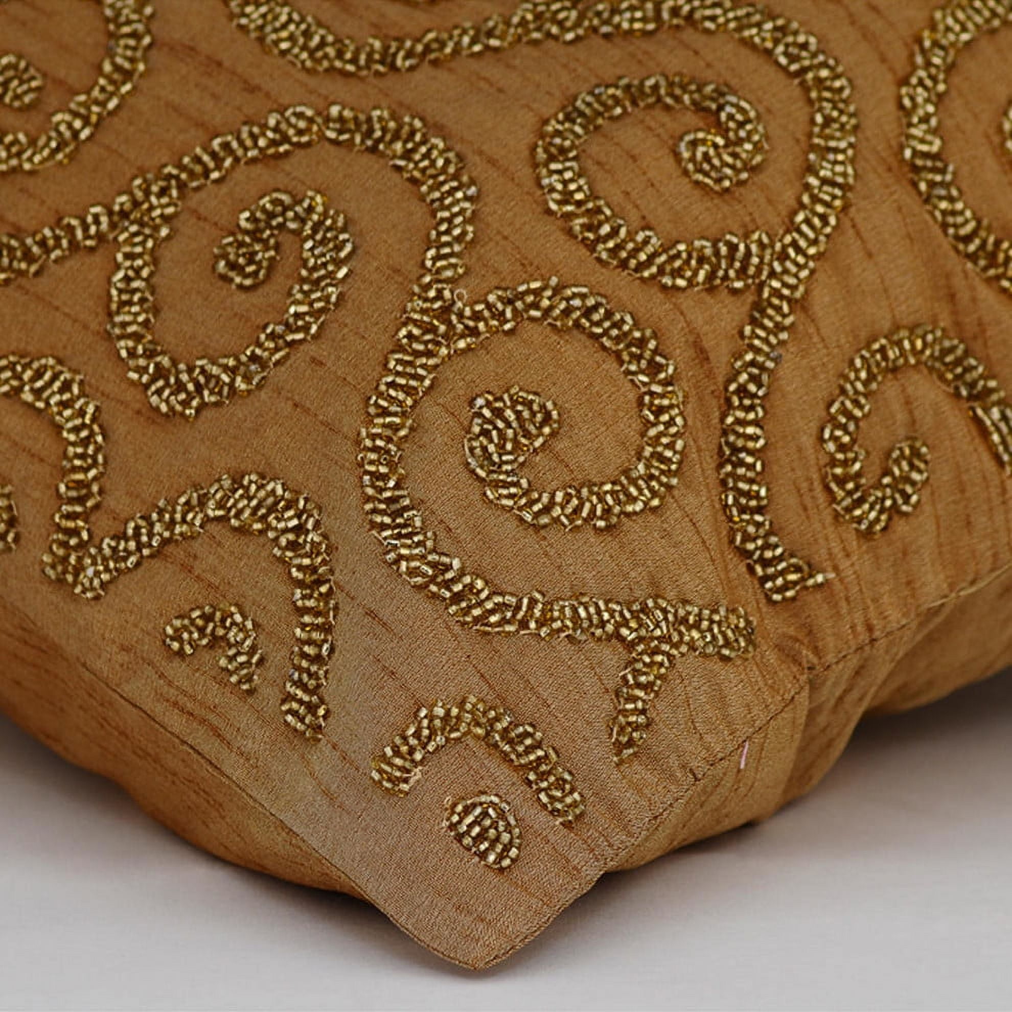 Pillow Case Covers With Zipper, Pillowcases, Pillow Covers 24x24 inch (60x60 cm) Gold, Silk Throw Pillow Covers, Handmade Pillow Covers, Contemporary, Abstract - Gold Fest