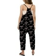thumbnail image 4 of HXWCHs Girls' floral palazzo pants Romper With Bow Print Loose Fit Comfortable Playwear Stylish Pocket Design Soft Breathable Fabric Black 9-10Years, 4 of 6