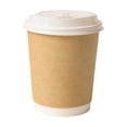 thumbnail image 2 of Disposable Paper Cups With Lids 8 Oz (280Ml), Insulated Corrugated Double Wall Takeaway Cups, 50 Count Pack For Hot & Cold Beverages, 2 of 5