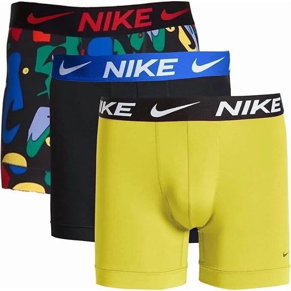 Nike Big Boys Essential Dri-Fit Boxer Briefs 3 Pack (US, Alpha, X-Large, Regular, Yellow Strike)
