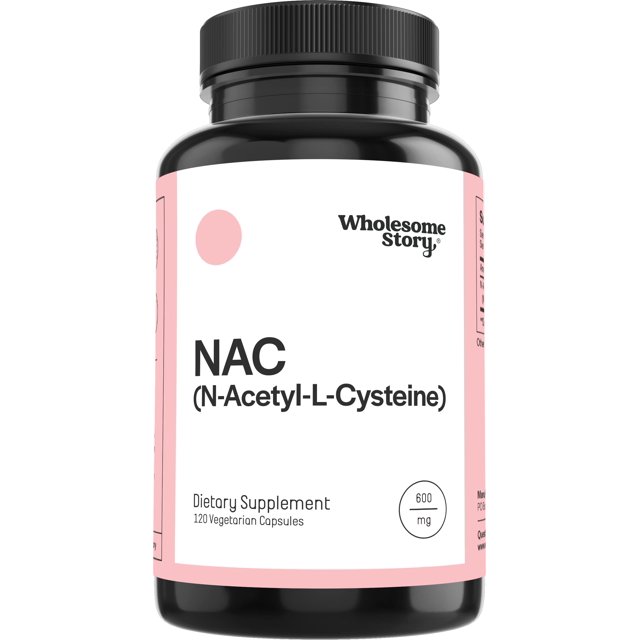 Wholesome Story NAC Supplement N Acetyl Cysteine 600 mg | Liver, Lung, & Fertility Support | 120 Capsules | 30 Day Supply