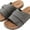 Charcoal, variant on Stylish Flat Sandals for Men - Adjustable Strap, Suede Covered, Molded Faux Cork Midsole, EVA Rubber Sole