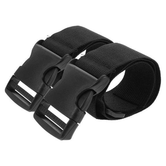 OULII 2Pcs Adjustable Buckle Luggage Straps with Extension for Secure Black Travel Bags