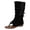 Black, variant on Womens Fringe Lace up Knee High Boots Flat Gladiator Caged Low Heeled Tassel Sandals Party Prom Flip Flops White Size 7
