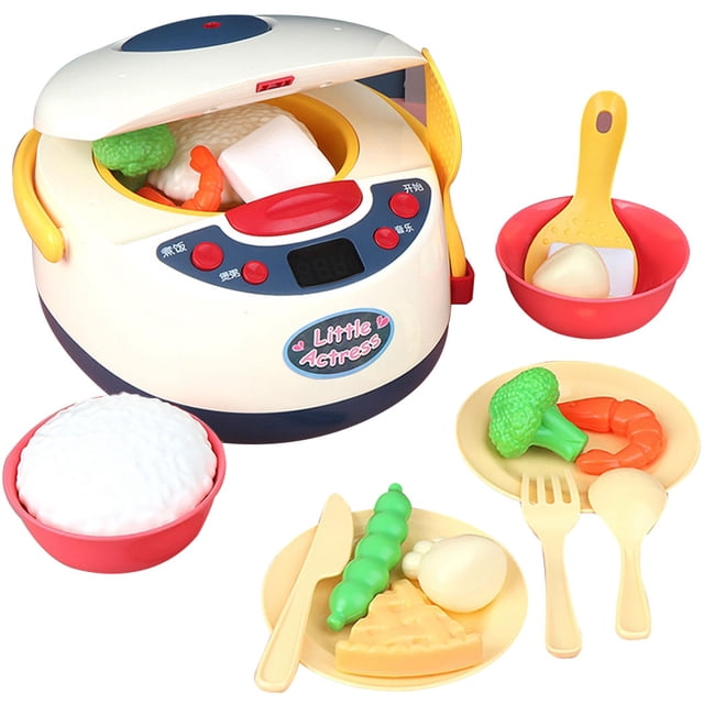 Kids Cooking Toys Set Funny Electric Rice Cooker Toy Kitchen Pretend Play Toys