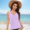 thumbnail image 5 of HCNTES Womens Plus Size Tankini Tops Built-in Bra Bathing Suit Tops Casual Loose Blouson Swimsuits Tops(Light Purple,XXL), 5 of 9