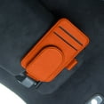 thumbnail image 5 of Car Organizer under $5! kkbbma Car Visor Sunglasses Clip, Leather Eyeglass Holder with Card Slot, Sun Visor Organizer for Driving, 5 of 6