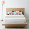thumbnail image 6 of Yayeee Pillowcase King Size Set of 2 Satin Wrinkle Resistant Pillow Case, Colorful Checkered Pattern, 6 of 8