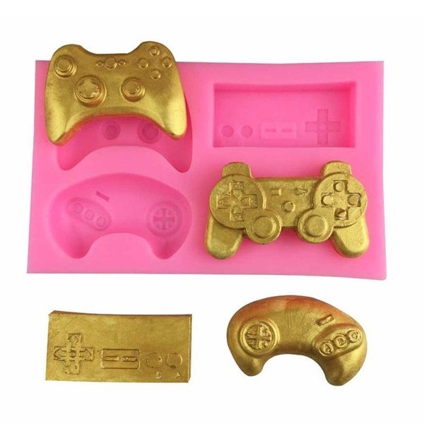 Manija de juego de consola de juegos, molde de silicona para modelado de control remoto de carreras, herramienta para fondant, molde para pasteles, chocolate, rosa