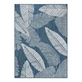 thumbnail image 2 of World Rug Gallery Distressed Palm Leaves Textured Flat Weave Indoor/Outdoor Area Rug - NAVY 5' X 7', 2 of 9