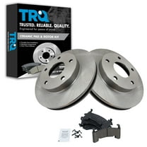 TRQ Rotor Brake Pad Ceramic Front or Rear Kit Fits Select Buick Cadillac Chevy GMC