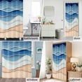 thumbnail image 5 of Shower Curtain Bathroom Set Abstract Ocean Waves Stripes Waterproof Fabric Shower Curtains with Grommets&Hooks, Blue Gradient Water Ripples Privacy Bath Curtain for Bathtub 60x72in, 5 of 9
