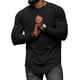 thumbnail image 5 of pstuiky manga larga para hombre, Camiseta informal de cuello redondo de punto para hombre, camiseta deportiva informal falsa, camiseta de cuello redondo de manga larga Tops de hombre l, 5 of 8