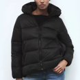 thumbnail image 2 of Vedolay Women's Winter Coats Warm Loose Plush Zip Hooded Jacket Coat Black,XS, 2 of 5