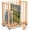 Natural Wood 2, variant on BERPET Beech Wood Art Storage Rack - Single Layer Base with Removable Rods - 15.7" x 27.9" x 32.2" Canvas Drying Stand with Wheels - 110 lbs Capacity