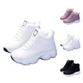 thumbnail image 2 of NOKIO Women's Platform Sneakers Warm Sport Shoes with Thick Fl𝖾𝖾c𝖾 Li𝗇𝗂ng, So𝗅id Color Ankle B𝗈𝗈𝑡𝑠 Comfortable Non S𝗅ip Athlet𝗂c Shoes Fashion 𝖫a𝖼e Up Walking Shoes, 2 of 9