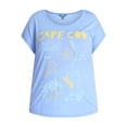 thumbnail image 5 of Terra & Sky Women's Plus Size Cape Cod Graphic Tee with Short Sleeves, Sizes 0X-5X, 5 of 5