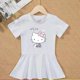 thumbnail image 3 of Hello Kitty-vestido de algodón con dibujos animados para niña, falda de princesa de manga corta con cuello redondo y estampado a la moda, color sólido, 3 of 5