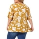 thumbnail image 4 of Women's Plus Size Tops for Women V Neck Floral Print Ruffle Short Sleeve Tiered Babydoll Blouses Yellow 3X, 4 of 7