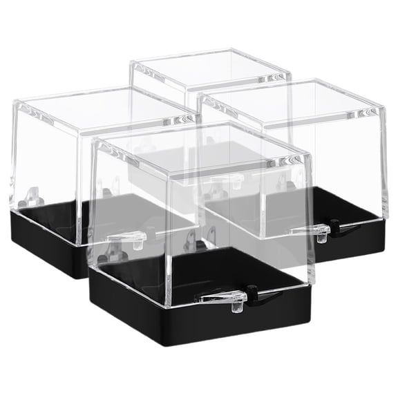 OATIPHO 4Pcs Durable Clear Plastic Mineral Storage Boxes for Rock Collection and Display