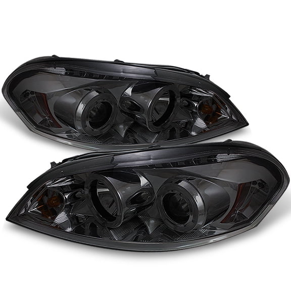 AKKON - For Impala Monte Carlo Smoke LED Ring Projector Replacement Headlights Left/Right Lamps Replacement