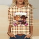 thumbnail image 5 of TaTaai Valentine's Day Cow Print Women's Tee, Loose Fit Three Quarter Sleeve Pullover, Cute Casual Top Gift, 5 of 5