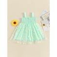 thumbnail image 3 of vera natura Baby Kids Girl’s Slip Dress, Sleeveless Flowers Print Pleated Summer Tulle Dress Princess Dress, 3 of 8