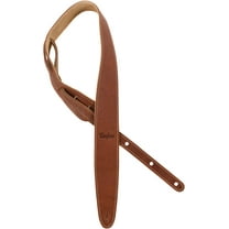 Taylor 2.5" Leather Guitar Strap - Suede Back, Medium Brown