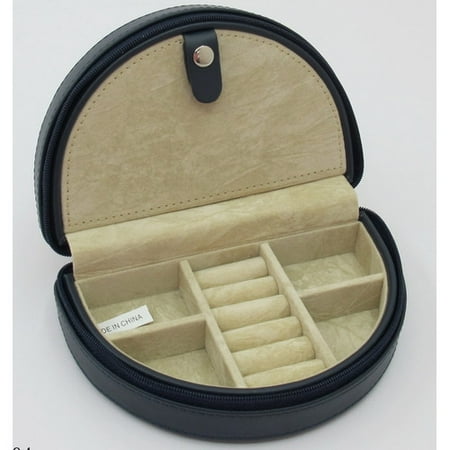 Budd Leather Zippered Half Moon Jewelry Box