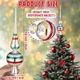 thumbnail image 2 of Glass Christmas Finials Tree Topper Vintage Mid Century Colorful Ornaments Retro Spherical Blown Glass Xmas Tree Topper Finials Holiday Indoor Suitable for Party Decoration, 9.8inches, 2 of 5