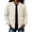 White, variant on Women's Winter Coat Sherpa Panel Full Zip Short Windbreaker Puffer Jacket Insulated Warm Layer M-3XL