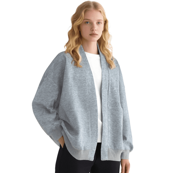 Womens Fall Fashion Cardigans Casual Sweatshirt Loose Jackets Comfortable Stylish Coat Outfits for Spring Fall Grey