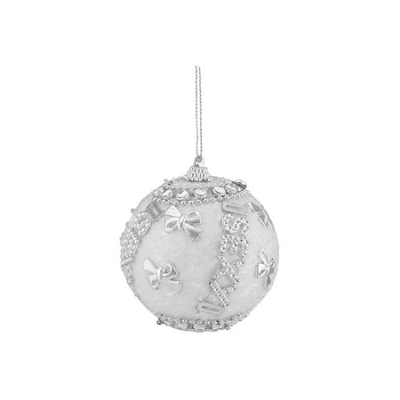 Beads Ornament - 3ct White and Silver