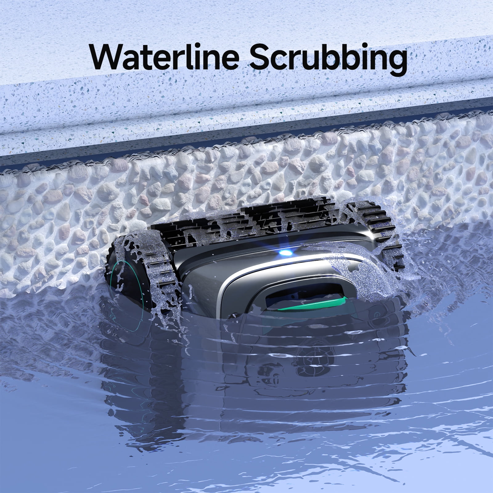 WYBOT C1 Cordless Robotic Pool Cleaner for Inground Pools, Above Ground Pool Cleaner 4-in-1 Wall & Waterline Cleaning, Up to 1,614sq.ft, 150mins Smart Navigation, Smart Phone App