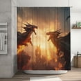 thumbnail image 5 of Honeii Castle Cool Fire Dragon Print Shower Curtain 72x72in,Bathroom Curtain,Waterproof Fabric Shower Curtain Set with Hooks, 5 of 5