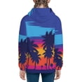 thumbnail image 6 of Pofeuu Beach with Palm Trees Print Teenage Zipper Hoodie Sweatshirts Hooded Casual Jackets With Pocket For Boys Girls-Small, 6 of 6