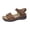 Brown,#053, variant on Women's Dual Wide Strap Metal Buckle Ankle Wrap Wedge Platform Open Toe Walking Sandals,40