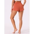 thumbnail image 4 of DARING DIVA Women's Soft Stretch Drawstring Lounge Shorts with Pockets M Orange Red, 4 of 7