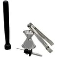 thumbnail image 1 of SynSpiritStore Stainless Steel 4 pcs Bar Accessories Set- PVC Muddler Black, Peg Measure, Ice Tong, Wine Pourer, 1 of 5