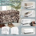 thumbnail image 6 of SEANATIVE Storage Ottoman Slipcover Stretch Ottoman Cover Scratch Resistant Footrest Stool Cover Rectangular Storage Bench Covers with Elastic Bottom for Indoor Decor, S, Beige Leopard Print, 6 of 7