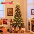 thumbnail image 4 of Costway 7 FT Christmas Tree Artificial Xmas Tree with 8 Lighting Modes 80 Warm LED Lights, 4 of 10