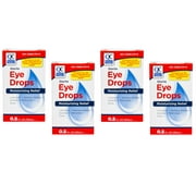 4 Pack Quality Choice Moisturizing Redness Reliever Eye Drops 0.5oz Each