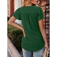 thumbnail image 5 of KISSMODA Short Sleeve Shirts for Women Dressy Casual Summer Blouses Pleated Front Loose Fit Tunic Tops, 5 of 6